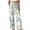 White, variant on Costeam Womens Tropical Leaf Print Wide Leg Pants Dual Side Deep Hand Pockets Adjustable Drawstring Elastic High Waist Loose Flow Lightweight Summer Casual Long Trousers