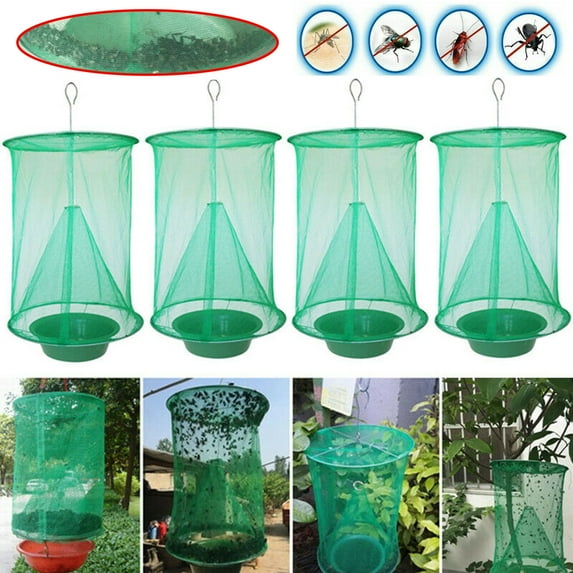 Reusable Ranch Fly Catcher Killer, Cage Net Trap, Insert Bug Pest Hanging Catcher