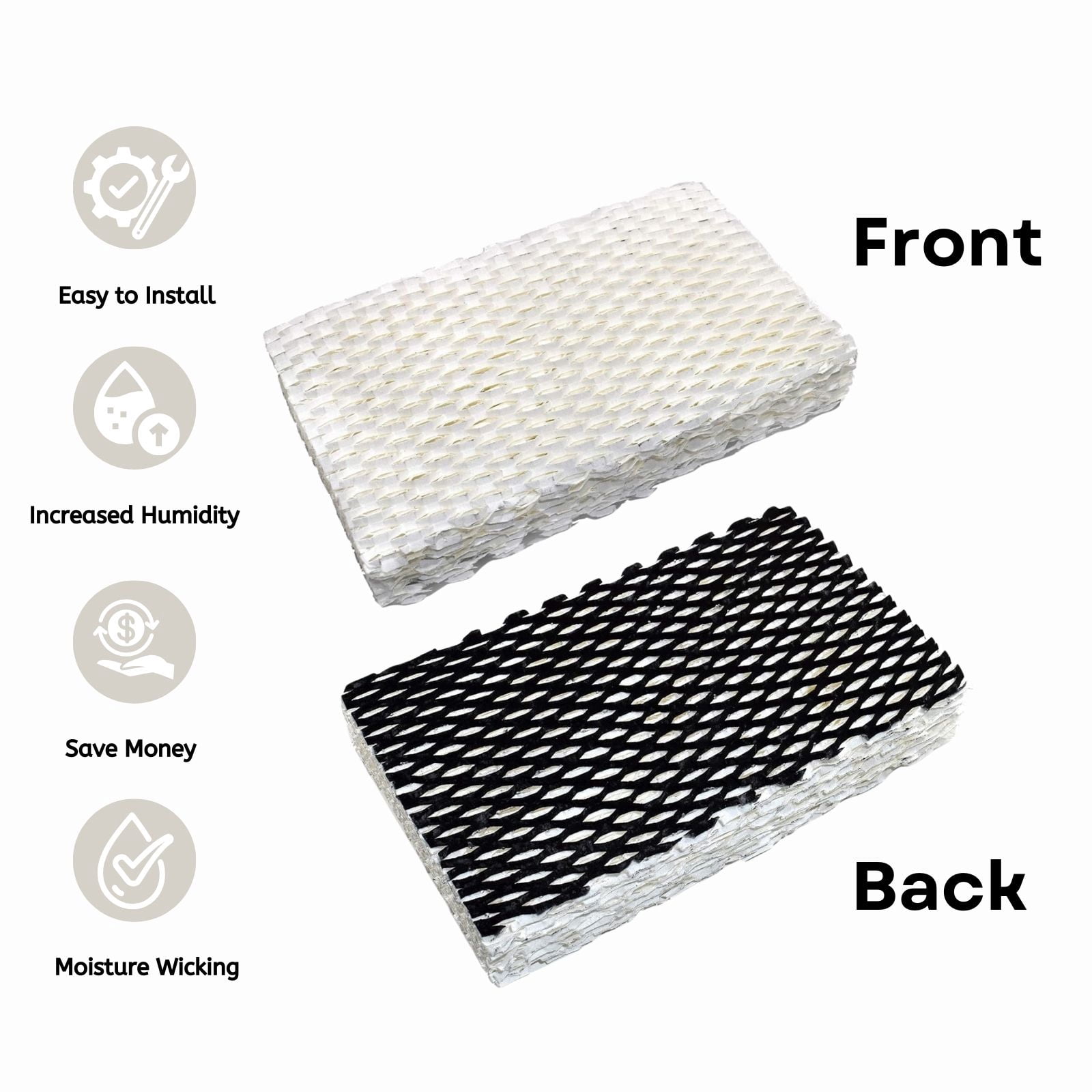 Nispira HWF23 Super Wick Humidifier Filter F Replacement for Holmes M1200 HM1250 HM1206 HM1200TPK and Bionaire BCM1250 Humidifiers, 4 Packs