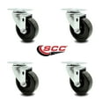 thumbnail image 2 of 4 Inch Phenolic Wheel Swivel Top Plate Caster Set Service Caster Brand, 2 of 2