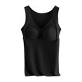 thumbnail image 3 of Black Tank Tops for Women V Neck Bodysuit with In Bra Cups for Support, 3 of 6