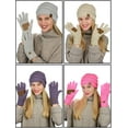 thumbnail image 2 of C.C Unisex Soft Stretch Cable Knit Beanie and Anti-Slip Touchscreen Gloves 2 Pc Set, Royal, 2 of 3