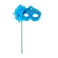 thumbnail image 2 of Blue Masquerade Mask for Women 13 Inch Masquerade Mask with Stick Rhinestone Trim Venetian Masquerade Masks for Mardi Gras Halloween Party Accessory, 1 Pack, 2 of 4