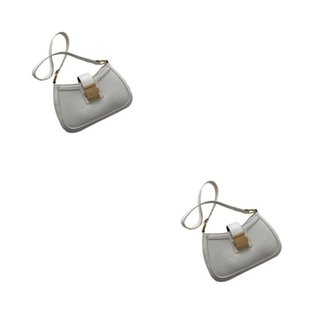 Transemion PU Practical Gifts Fashionable Shoulder Bag Lightweight And Portable Large Capacity Shoulder Bags white 2Set