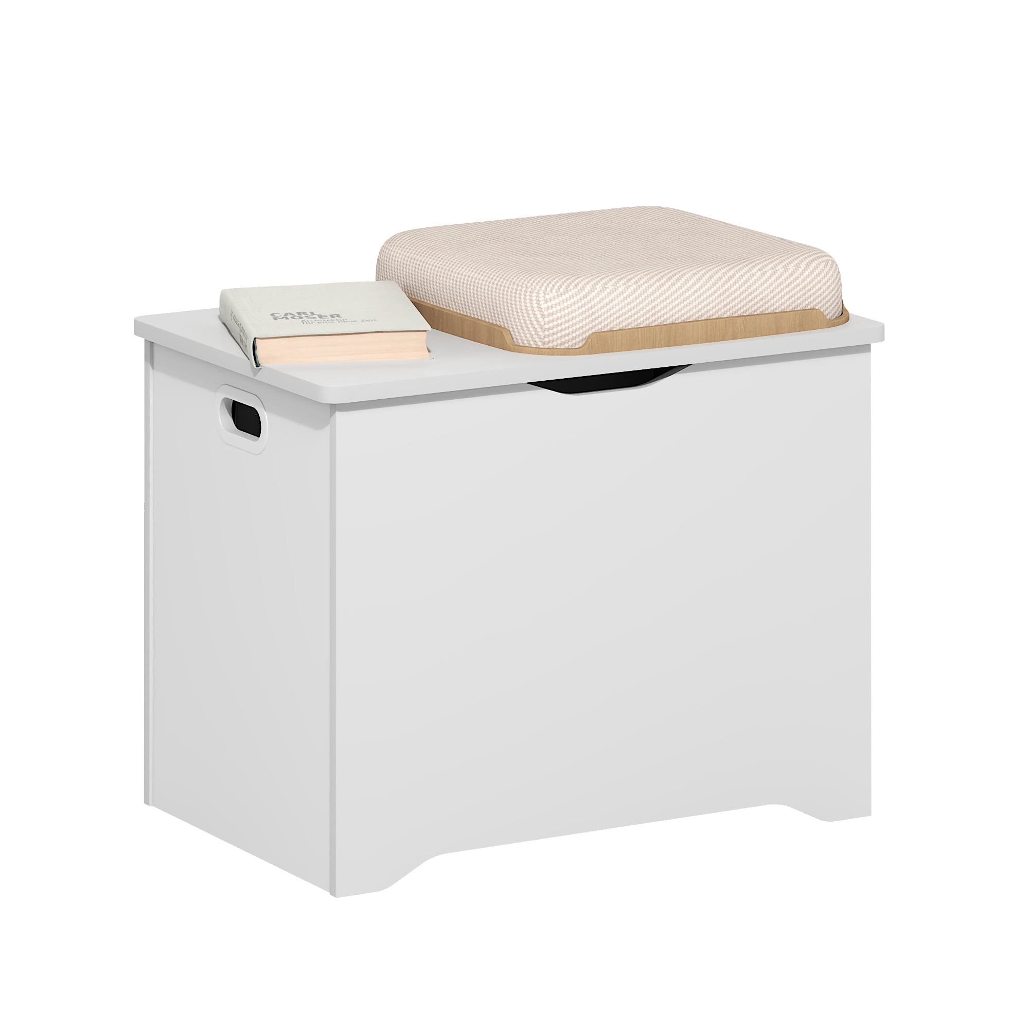 Furinno BASIC Toy Box in Storage Chest for Entryway in Living Room in White