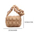 thumbnail image 2 of Bolso Mano Acolchado para Mujer Hombro Fruncido Color Sólido Gran Capacidad Citas Niñas (caqui), 2 of 9
