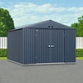 thumbnail image 2 of Arrow Elite 10 x 12 x 8 ft Anthracite Steel Storage Shed, 2 of 7