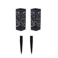 thumbnail image 2 of Garden Flower Basket, Cemetery Vase, 2 Pack Hollow Outdoor Flower Holder with Ground Stakes for Yard Landscape Patio Memorial and Event Decoration, Black, 2 of 9