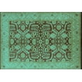 thumbnail image 1 of Ahgly Company Indoor Rectangle Oriental Turquoise Blue Industrial Area Rugs, 7' x 10', 1 of 4