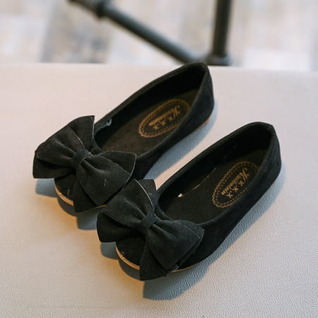 

kpoplk Sandals For Girls Girls Dance Student Bowknot Princess Soft Baby Solid Shoes Kid Children Single Baby Toddler Shoes Boys(Black)