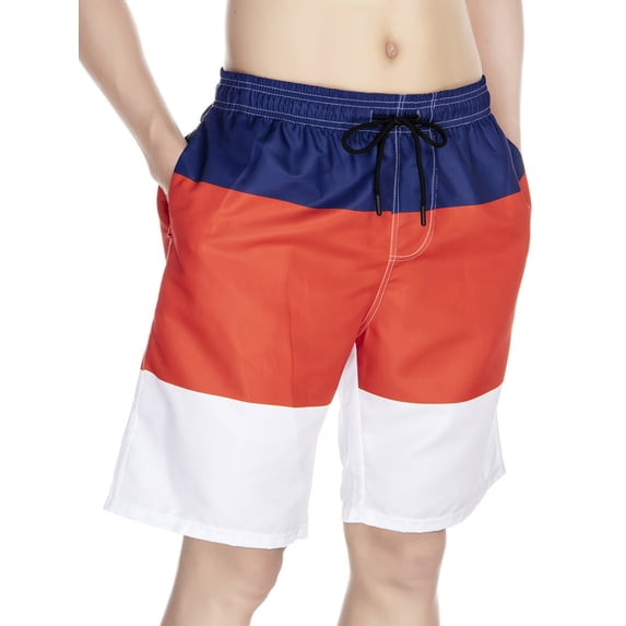 FANNYC Men's Beach Pants Elastic Waist Surf Board Shorts Drawstring Quick Dry Swimwear Walk Shorts