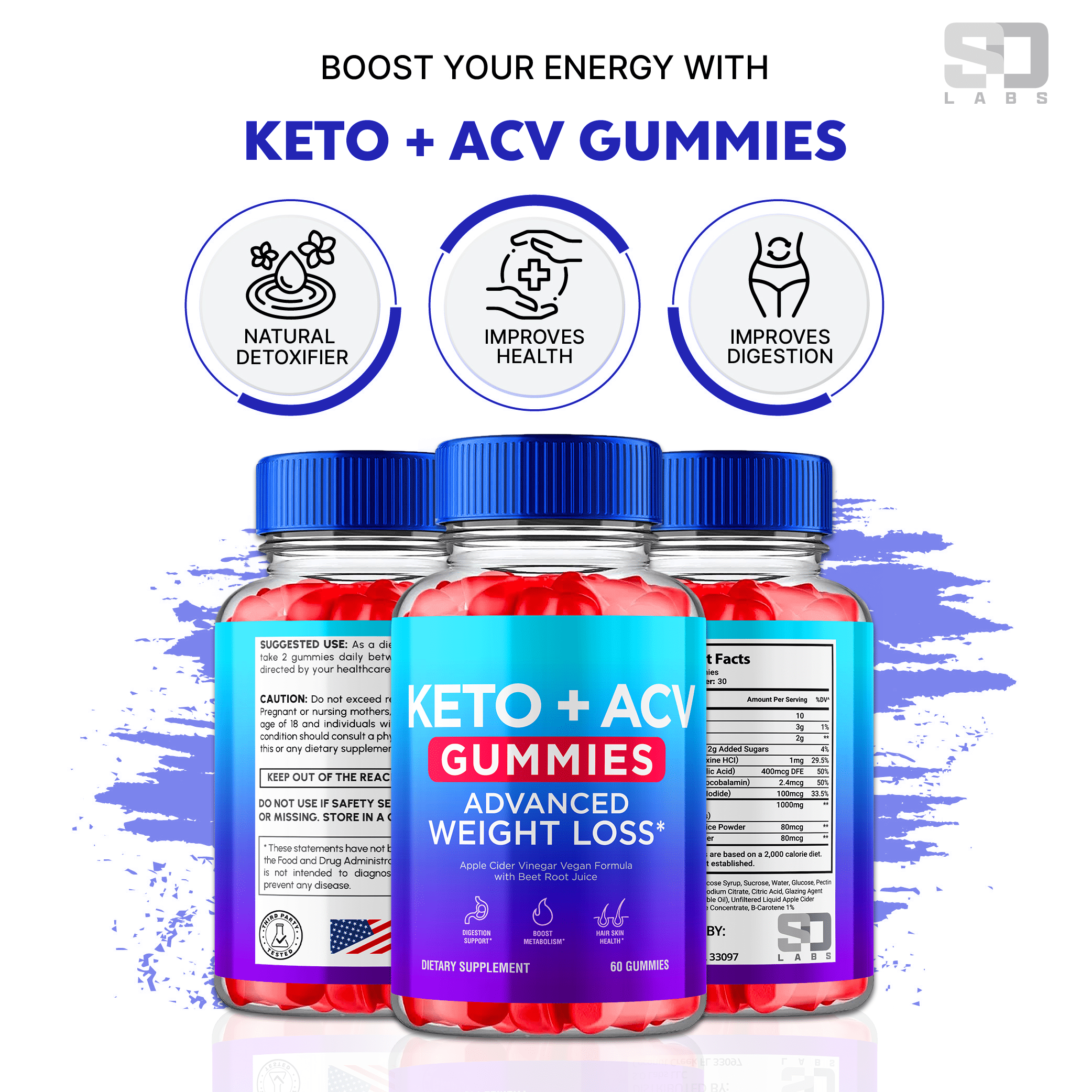Keto ACV Gummies Advanced Formula 1000MG Extra Strength 5 Pack