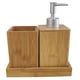 thumbnail image 1 of 1 juego de accesorios de baño de bambú, dispensador de loción, soporte para cepillo de dientes, vaso para cepillo de dientes., 1 of 8