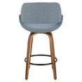 Fabrico MidCentury Modern Counter Stool in Walnut and Blue Noise