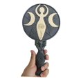 thumbnail image 5 of Wicca Triple Moon Spiral Goddess with Magical Ivy Leaves Sculptural Hand Mirror, 5 of 8