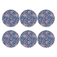 thumbnail image 2 of Fuzoiu Rose Flowers Print Leather Coasters Set,Drink Coasters Set of 6,for Tabletop Protection, Durable PVC Coasters,Home Décor and Housewarming Gift,Round Shape, 2 of 7