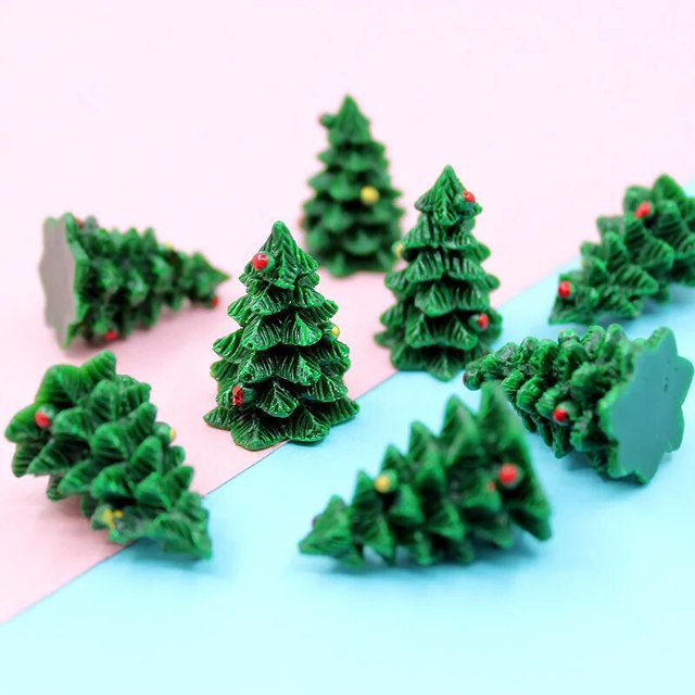 Mini caja de regalo de Navidad, accesorios de resina para álbum de recortes, joyería artesanal, decoración navideña, 2023, 10 unidades
