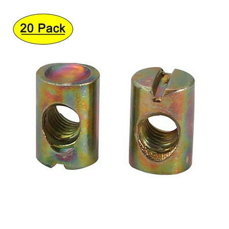 

Unique Bargains 20pcs M6 Thread 15mm Height Zinc Plated Iron Slotted Drive Cross Dowel Nuts