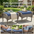 thumbnail image 5 of Unnifurnzi Patio Ottoman Set of 2-All Weather Wicker Outdoor Footstool with Removable Cushions Outdoor Olefin Fabric Outdoor Foot Rest for Deck Porch Balcony Garden-Gray/Blue, 5 of 7