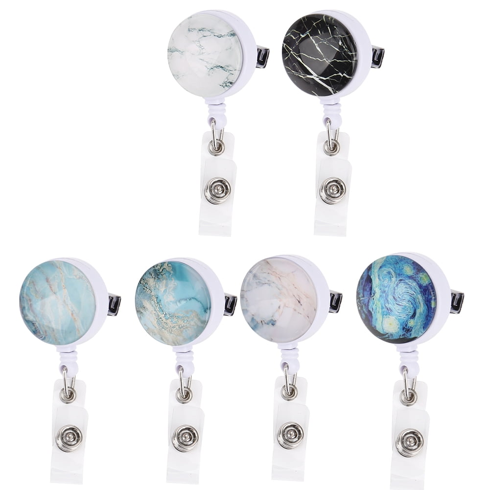 Ccdes Retractable Lightweight Badge Reels, ABS, 6 Count