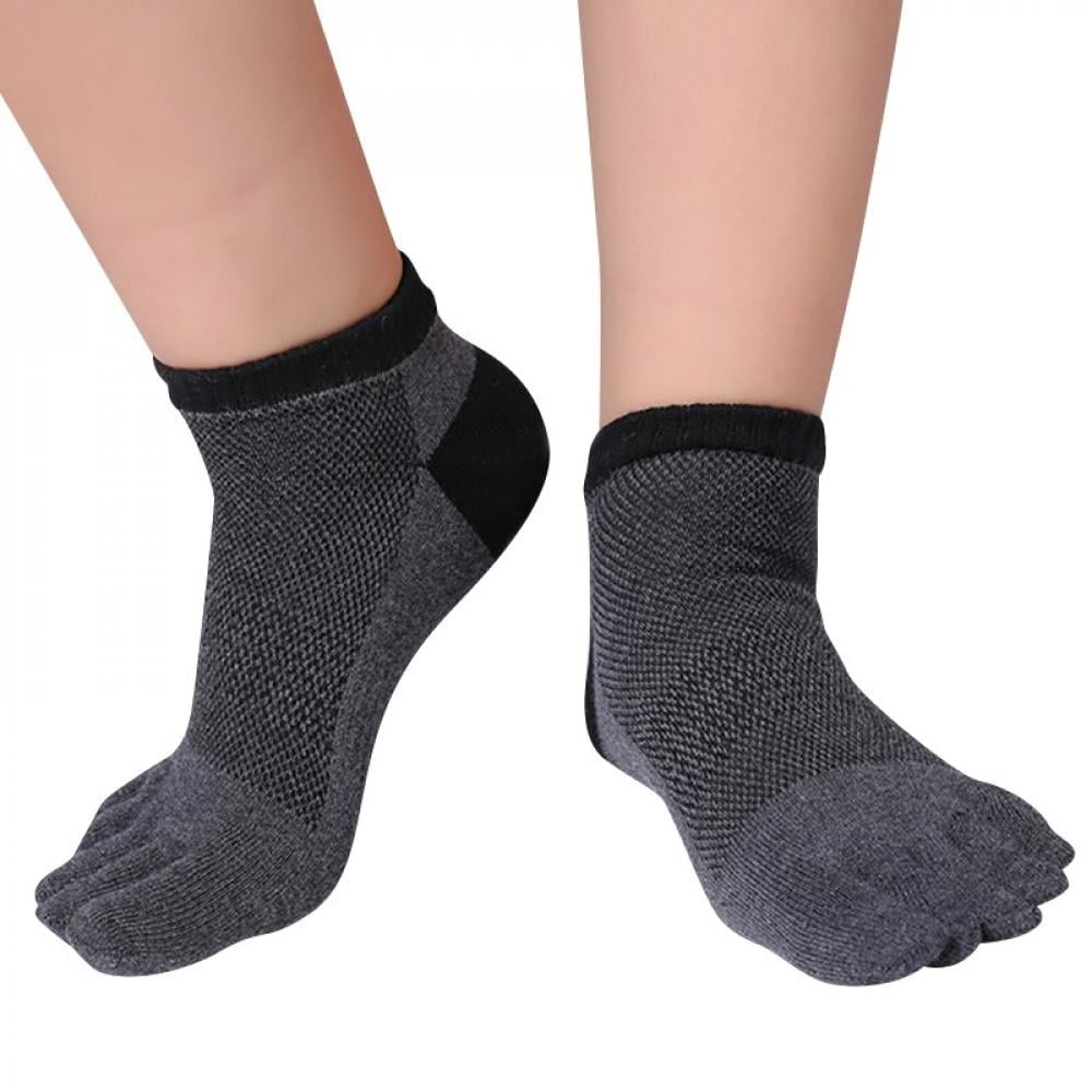 Summer 6 Color Womens Ankle Socks Cotton Invisible Five Finger Toe Socks 