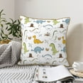 thumbnail image 6 of Haiem Dinosaur Print Velvet Soft Solid Decorative Square Throw Pillow Covers Set with Elegant Piping Christmas Cushion Case for Sofa Bedroom Car-20"x20", 6 of 8