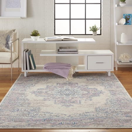 Nourison Grafix Persian Ivory/Pink 5'3" x 7'3" Area Rug, (5x7)
