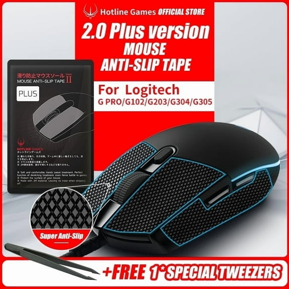 Hotline Games Mouse Grip Tape for Logitech G PRO Wired/G102/G203/G304/G305, Argyle Pattern, 1 Pack