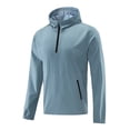 thumbnail image 6 of Youthup Men's Half-Zip Hooded Quick-Dry Wind-Resistant Nylon Blend Jacket for Outdoor Training & Urban Sports (24-35 Years, Spring/Fall), 6 of 10