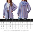 thumbnail image 3 of Abrigos con capucha y bolsillo, ajuste holgado, chaqueta abierta frontal para mujer, traje diario con hombros caídos, 3 of 8