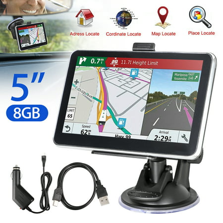 EEEkit Car GPS, 5 inches 8GB Navigation System for Cars Lifetime Map Updates Touch Screen Real Voice Direction Vehicle GPS