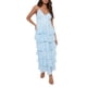thumbnail image 1 of Lucakuins - Vestido largo para mujer, con estampado floral, cuello en V, con volantes escalonados, sin mangas, camisola para ropa de calle Lucakuins moda, 1 of 6