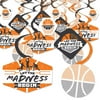 Big Dot of Happiness Basketball - Let The Madness Begin - College Basketball Party Hanging Decor - Party Decoration Swirls - Set of 40