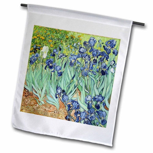 3dRose, Van Gogh Painting Irises II Painting, 12 x 18 inch Garden Flag