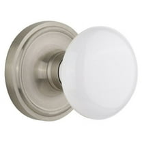 Nostalgic Warehouse Clawhi_Prv_238_Nk Vintage White Porcelain Privacy Door Knob Set -