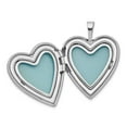 thumbnail image 4 of 925 Sterling Silver Rhodium-plated Polished and Satin Butterfly Heart Locket & Pendant Set, 4 of 5