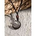 thumbnail image 2 of Gothic Obsidian Crescent Moon Pendant Necklace with Braided Cord, Goth Celestial Jewelry Gift for Men and womens, 2 of 6