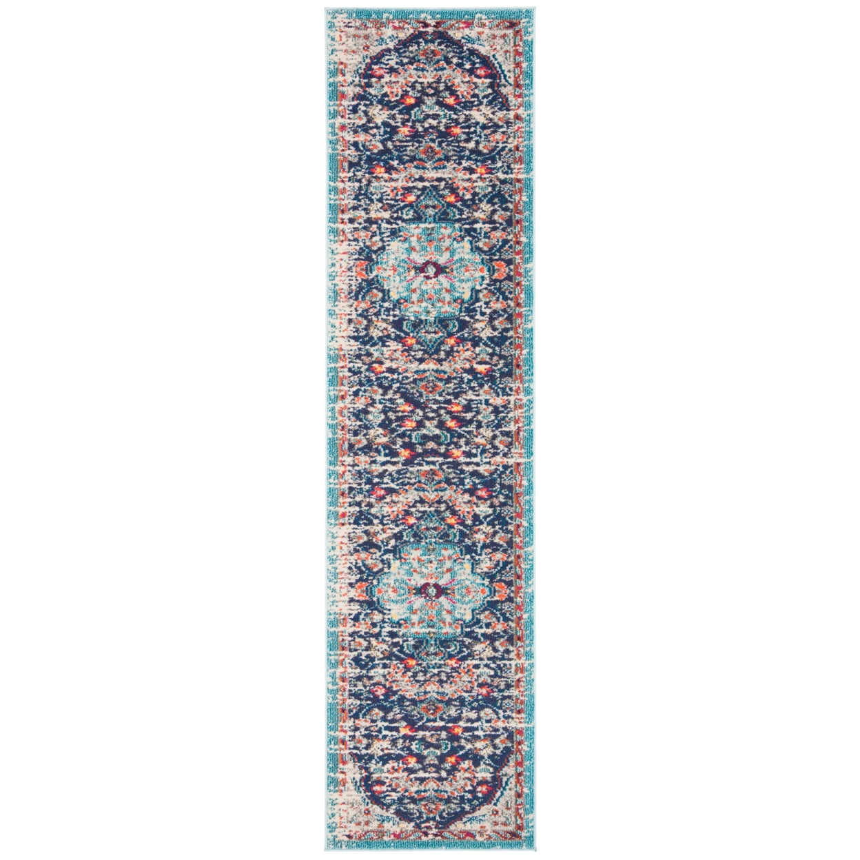 SAFAVIEH Madison Joandra Southwestern Area Rug, Black/Teal, 10' x 14'