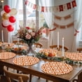 thumbnail image 5 of Orange White Geometric Round 13 Inch Placemats Set of 8, Modern Abstract Art HeatResistant Non Slip Place Mats for Dining Table, Wipeable Braided Kitchen Table Mats for Housewarming, 5 of 9