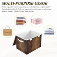 thumbnail image 6 of Yayeee Collapsible Cube Storage Bin with Lid Fabric Closet Decorative Basket with Handles, Wood Grain, 6 of 7