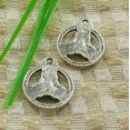 thumbnail image 2 of K-KED 201 Pcs Tibetan Silver Circular Charms Pendant 19X15MM S4565, 2 of 3