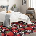 thumbnail image 4 of Strawberry Rugs for Living Room Bedroom - Flower Rug 4x5 - Cartoon Carpet for Home Decor - Washable Non Slip Patterned Indoor Large Area Rug - Soft & Low Pile (ZL&748), 4 of 7