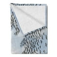thumbnail image 2 of Travel Soft Flannel Fleece Blanket, Airplane in the Sky with Doves Bird Hummingbird Flock Adventure Vacation, Cozy Plush for Indoor and Outdoor Use, 50" x 60", Pale Blue Black White, by Ambesonne, 2 of 5