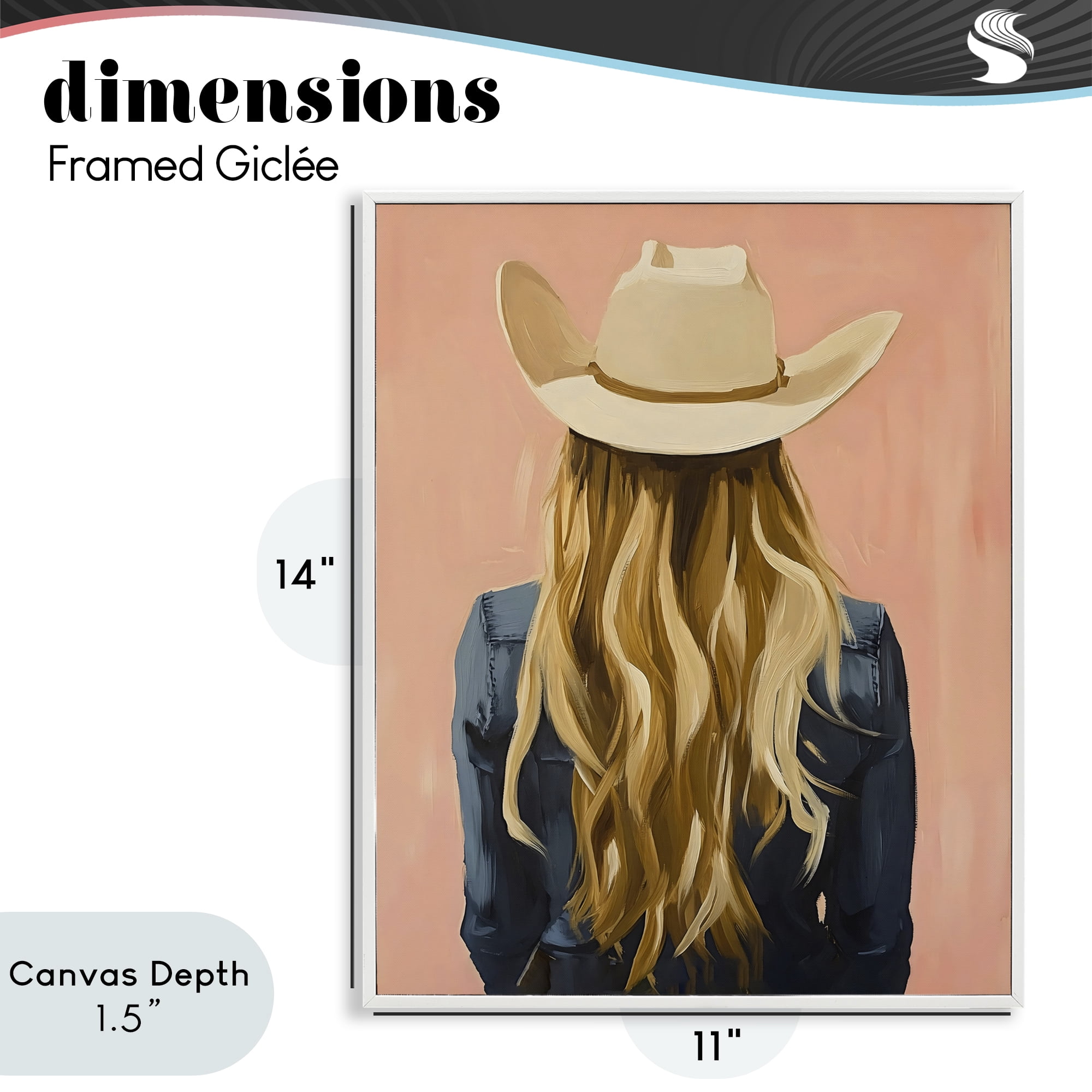 Stupell Industries Blonde Cowgirl Back View White Framed Giclee Art, design by The Prints Vibe