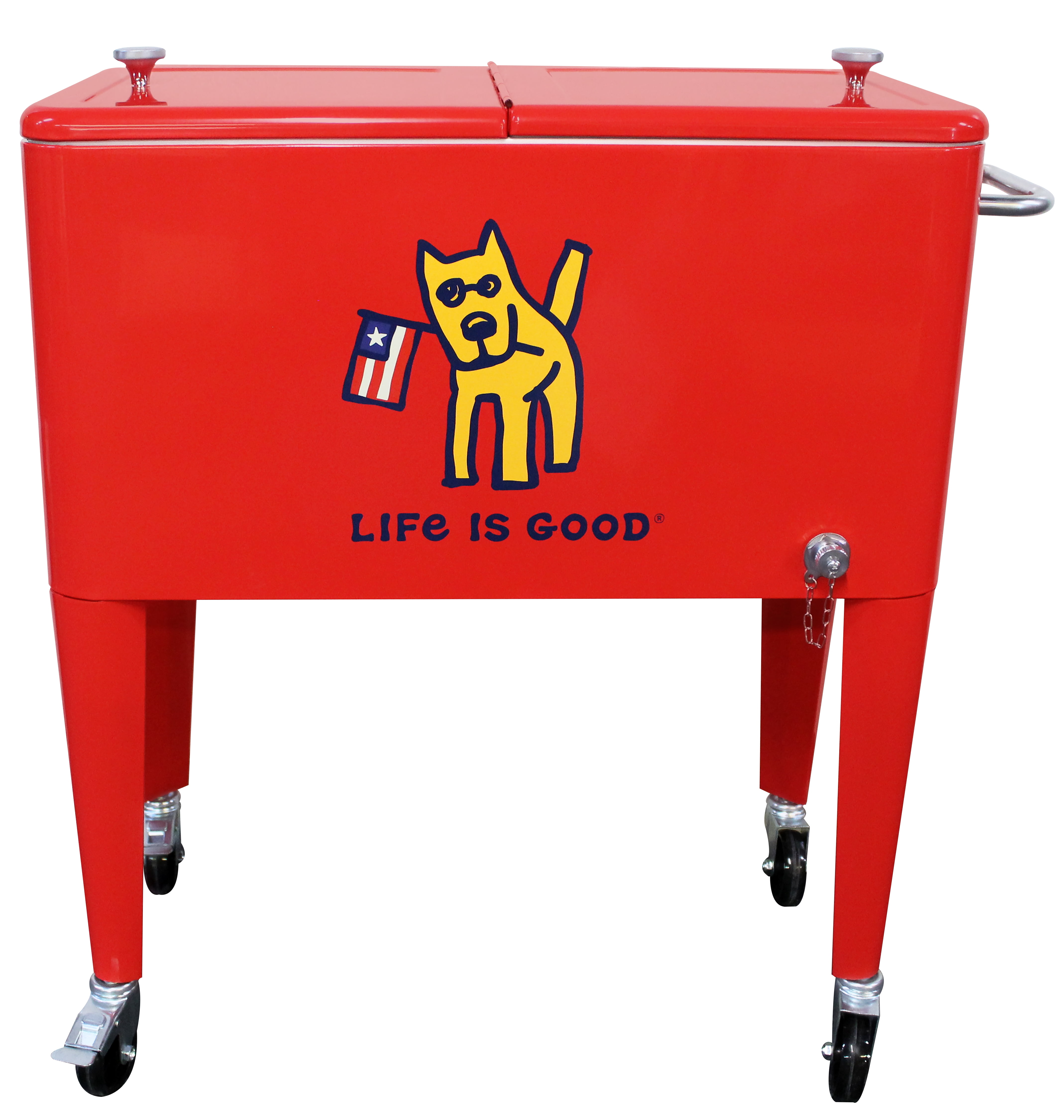 Leigh Country Red Rocket 60 Qt. Metal Rolling Patio Cooler