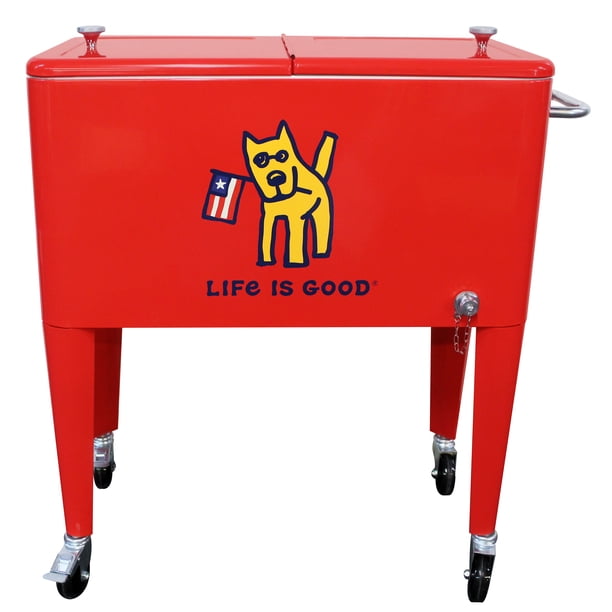 Leigh Country Red Rocket 60 Qt. Metal Rolling Patio Cooler