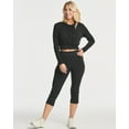 thumbnail image 5 of 3 Pack: Women's Dry-Fit Long Sleeve Cropped Hoodie - Athletic Hooded Crop Sweatshirt (Available in Plus Size), 5 of 6