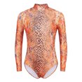 thumbnail image 2 of CHICTRY Combinaison de Gymnastique une Pièce à Manches Longues pour Filles Orange 14, 2 of 6