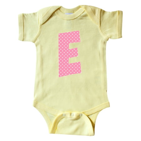 

Inktastic Pink and White Polka Dots Letter E Gift Baby Boy or Baby Girl Bodysuit