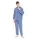 thumbnail image 5 of GLOBAL Conjunto de Pijama de Tejido Liso de Manga Larga para Hombre, Ropa de Dormir de Algodón, Ropa de Dormir Cómoda, Cuadros Blancos Azul Marino L, 5 of 7